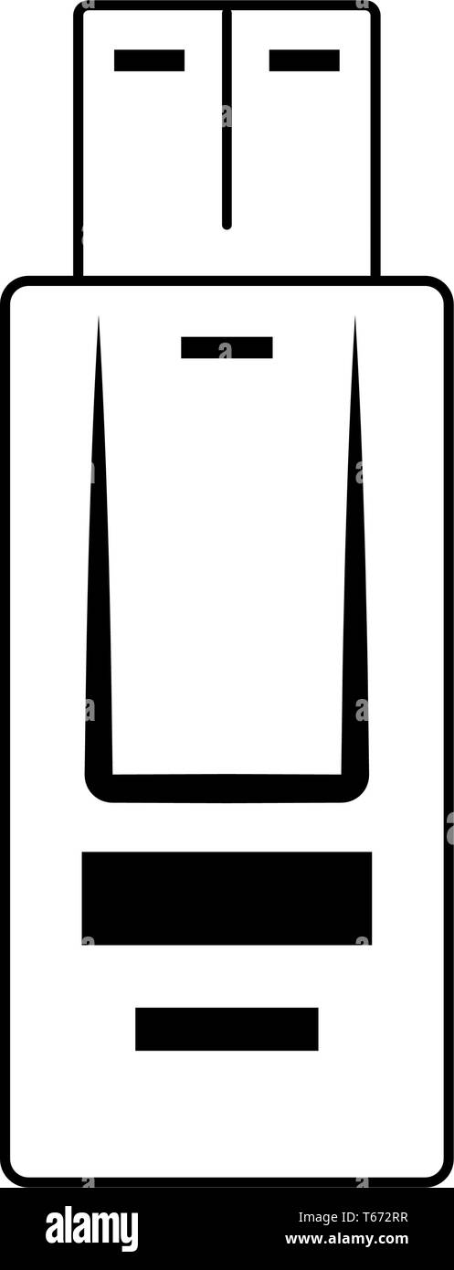 usb memory icon in black and white Stock Vector Image & Art - Alamy