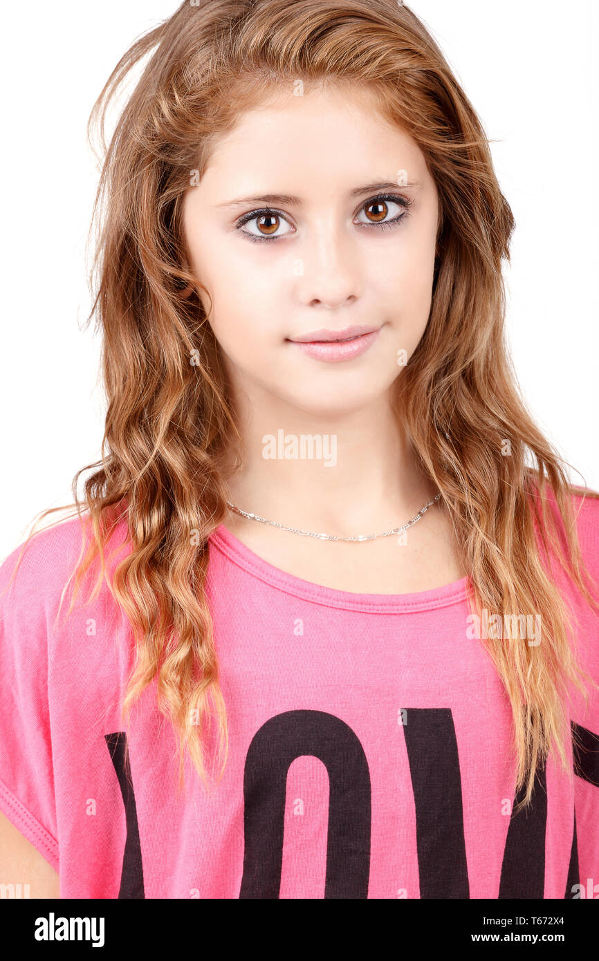 Studio portrait of young beautiful girl Stock Photo - Alamy