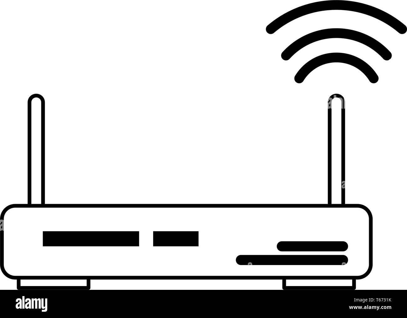 router icon cartoon in black and white Stock Vector Image & Art Alamy