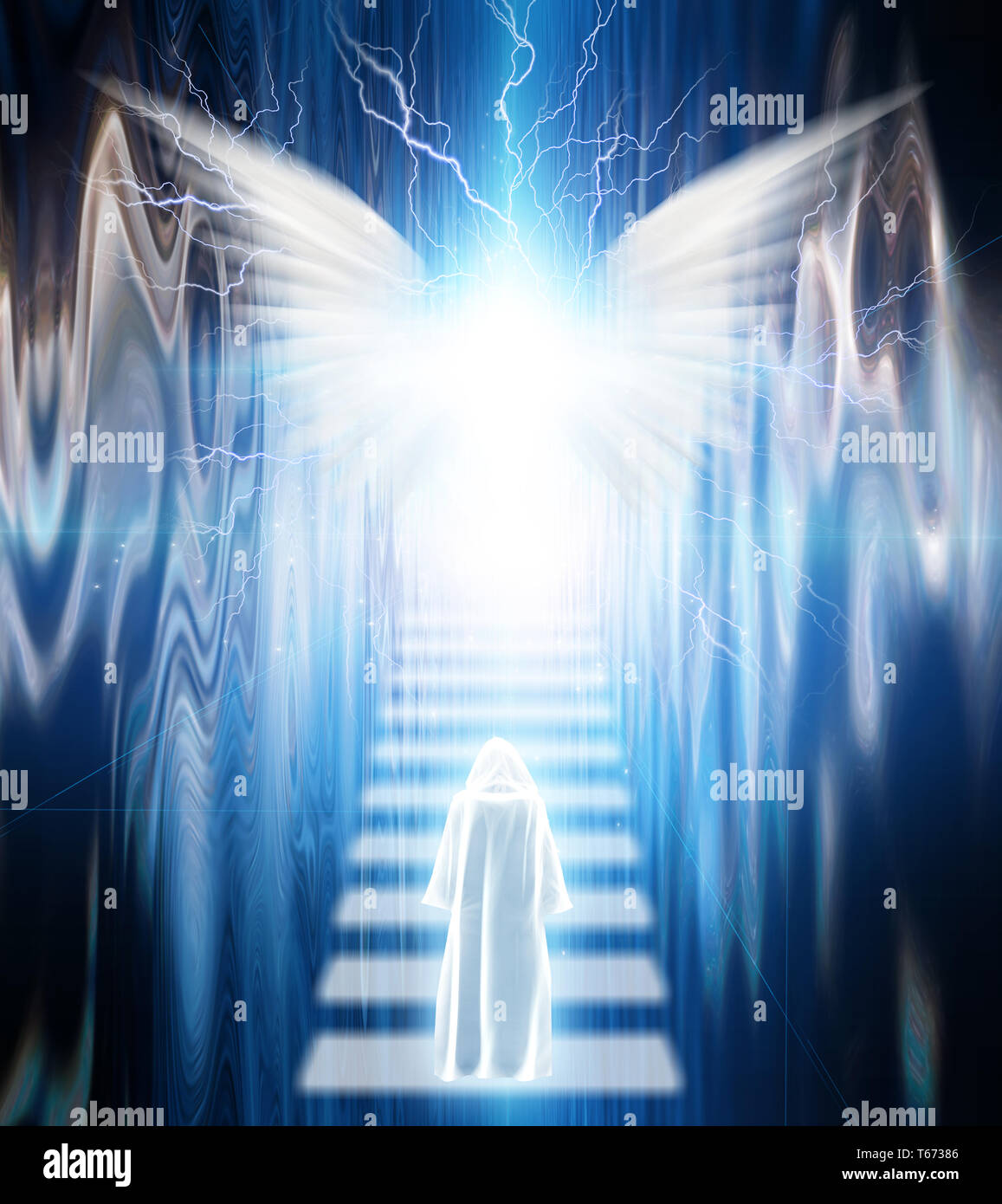 Angelic figure in reflecting space Stock Photo - Alamy