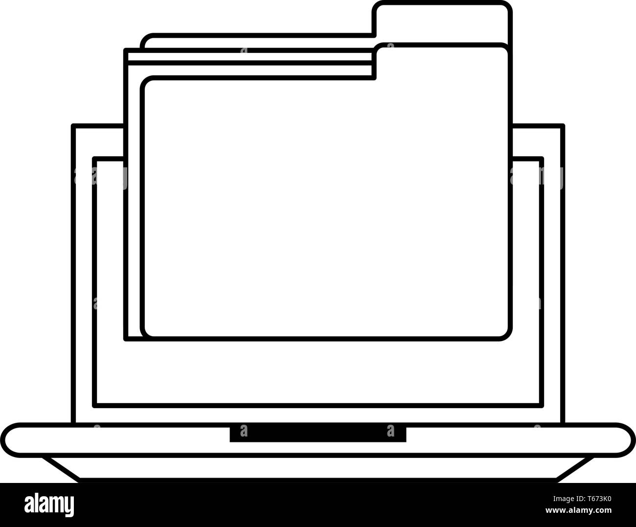 computer icon cartoon in black and white Stock Vector Image & Art - Alamy