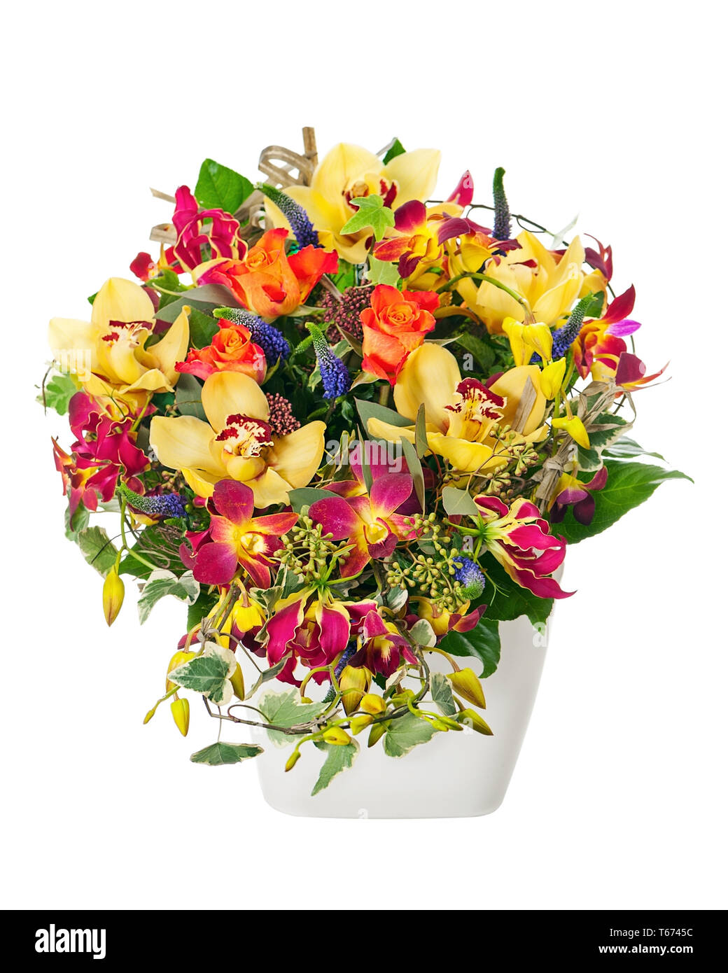 Red yellow and blue flowers in vase hi-res stock photography and images ...
