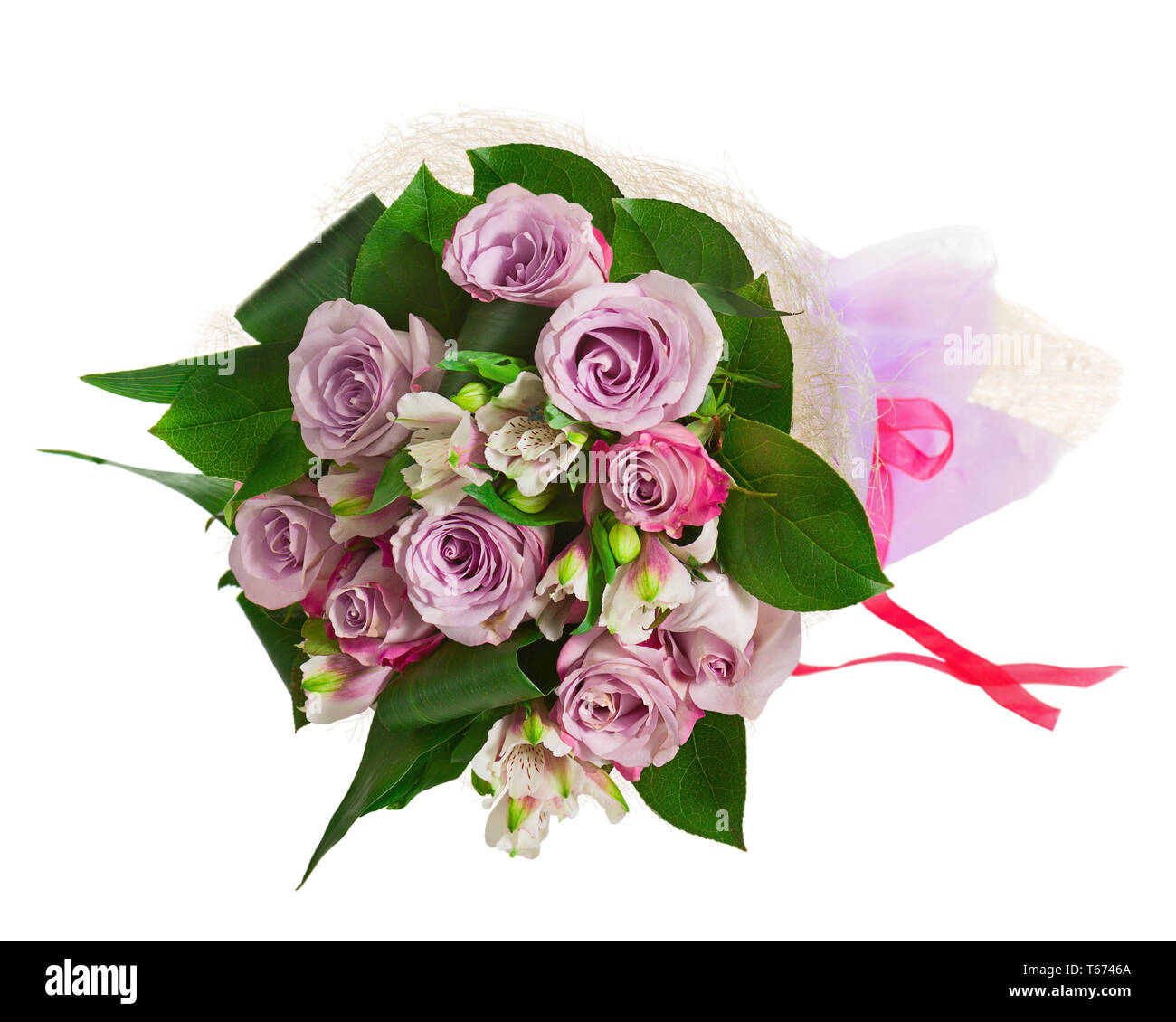 Bouquet from Flowers Isolated on White Background Stock Photo - Alamy
