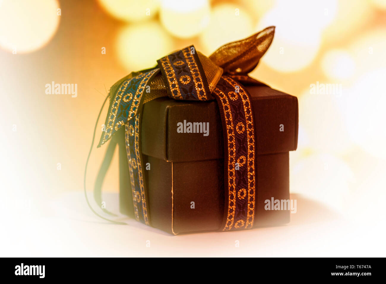 Gift box close-up view - photograph Stock Photo - Alamy