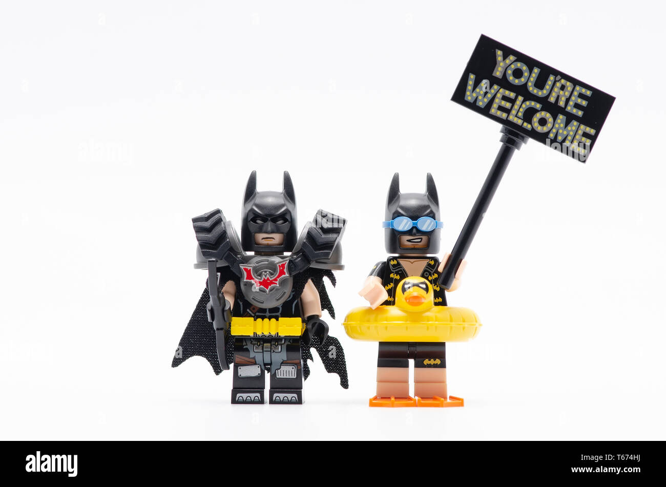 lego of various batman minifigures. Lego minifigures are manufactured by  The Lego Group Stock Photo - Alamy