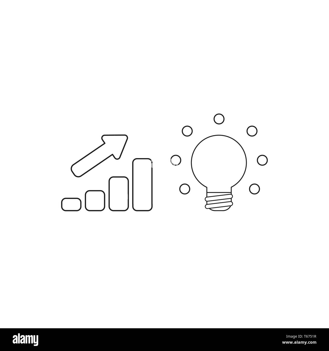 Vector icon concept of sales bar chart with arrow pointing up and ...