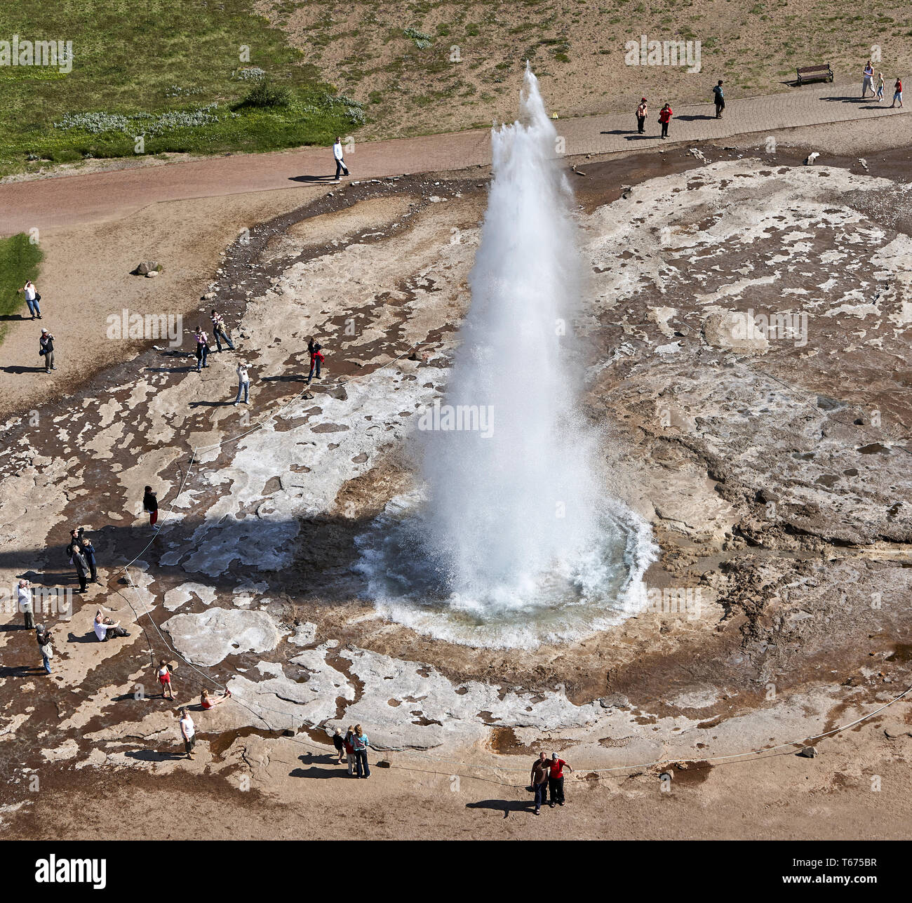 Strokkur Geyser erupting, South Coast, Iceland Stock Photo - Alamy
