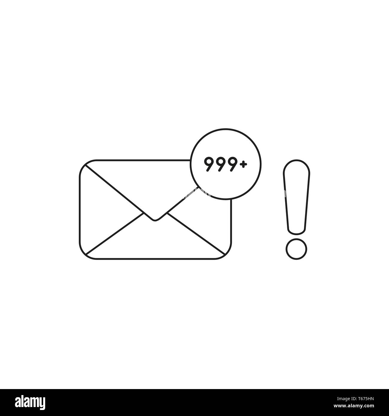 Vector icon concept of closed envelope email and lot of junk spam