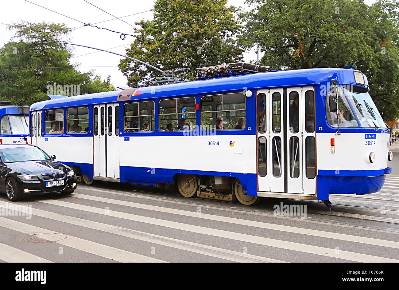 First Tram In Riga Latvian men riga hi-res stock photography and images - Alamy