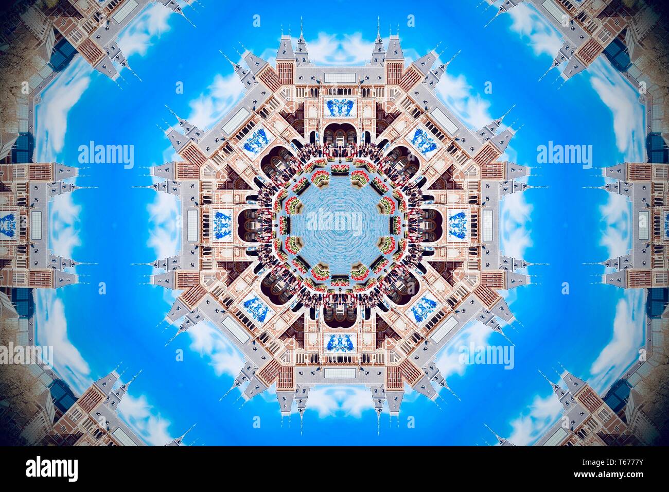 The Rijksmuseum in Amsterdam, Netherlands. Image created using a  kaleidoscope filter. April 2019 Stock Photo - Alamy