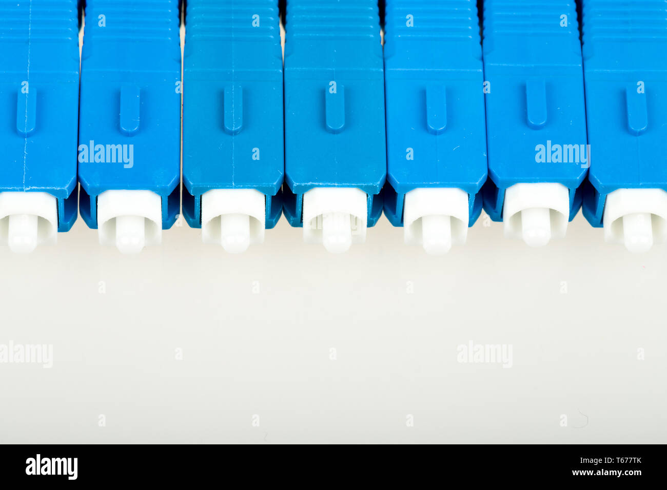 blue fiber optic SC connector Stock Photo Alamy