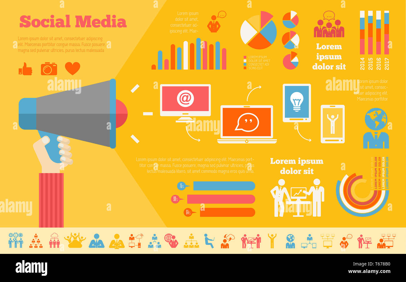 social-media-infographic-template-stock-photo-alamy
