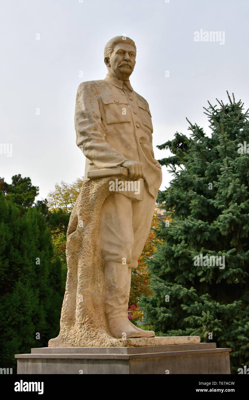 Stalin statue in front of the Stalin Museum, Gori, Georgia Stock Photo