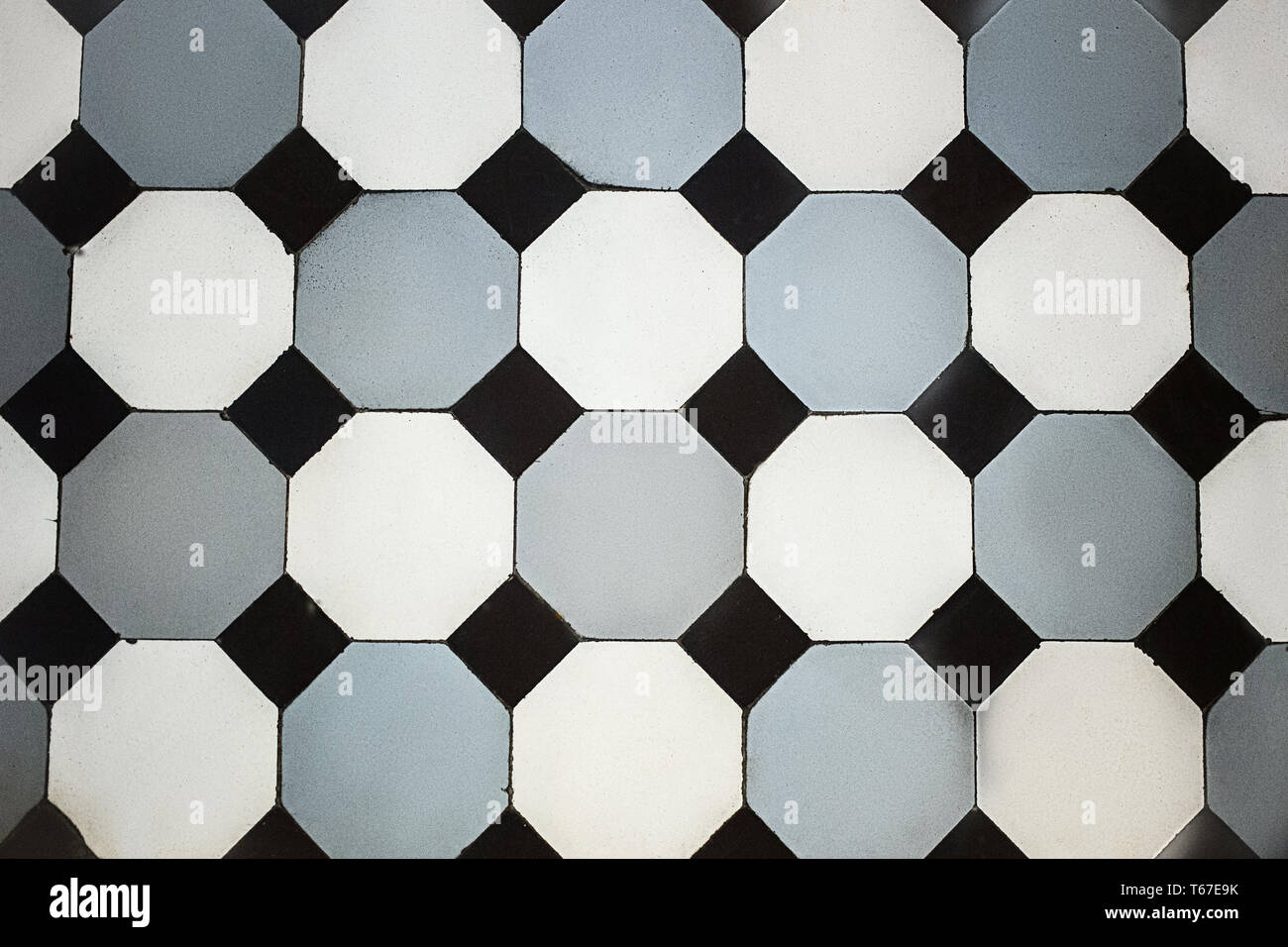 Floor Tile in black and gray background Stock Photo