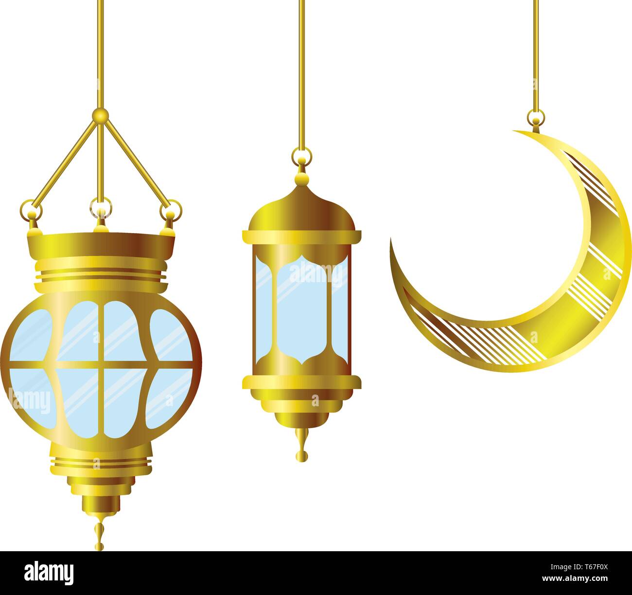 ramadan kareem lantern and moon hanging Stock Vector Image & Art - Alamy
