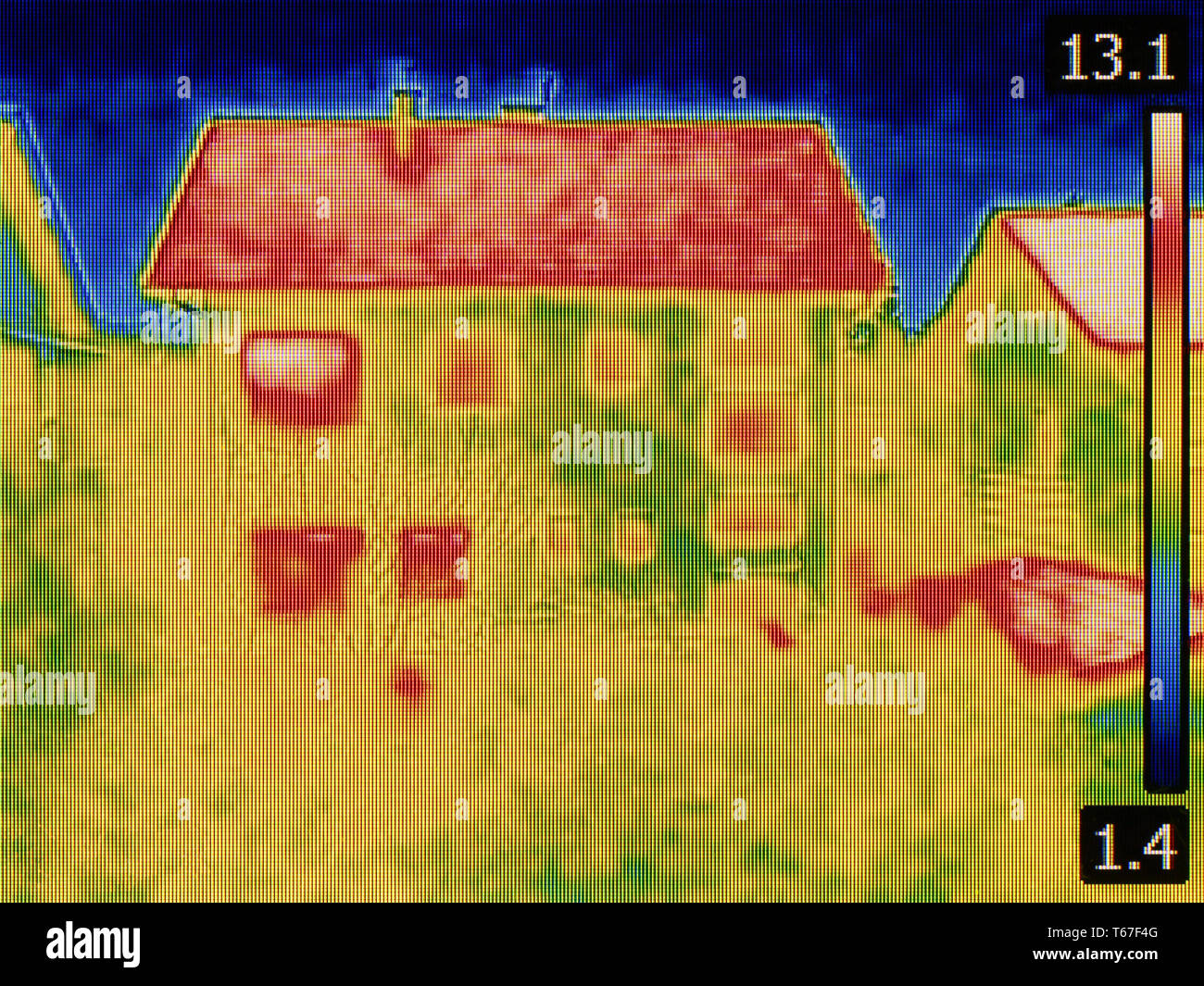 House Thermal Image Stock Photo