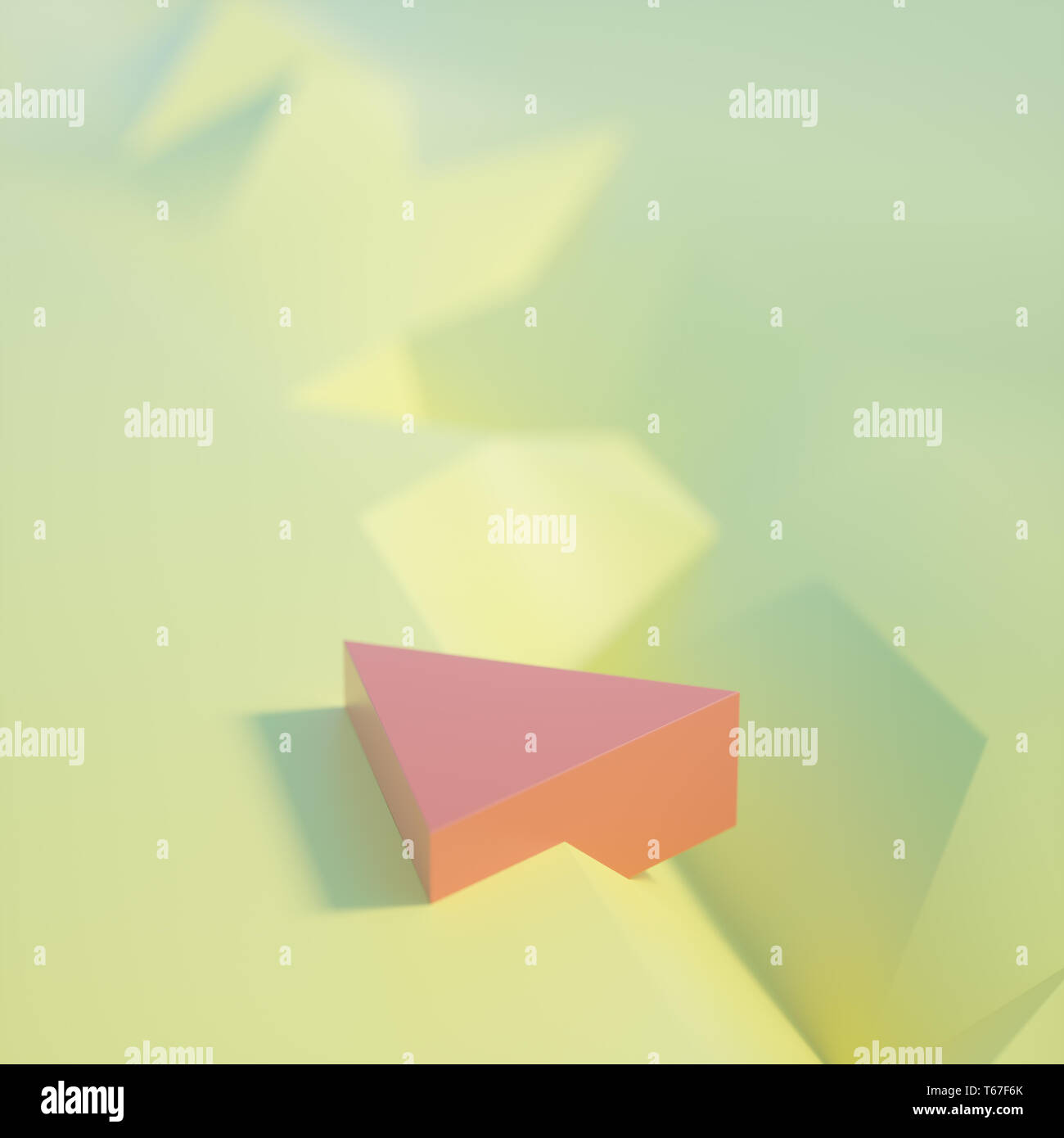 Podium on a geometric background with bokeh effect Stock Photo