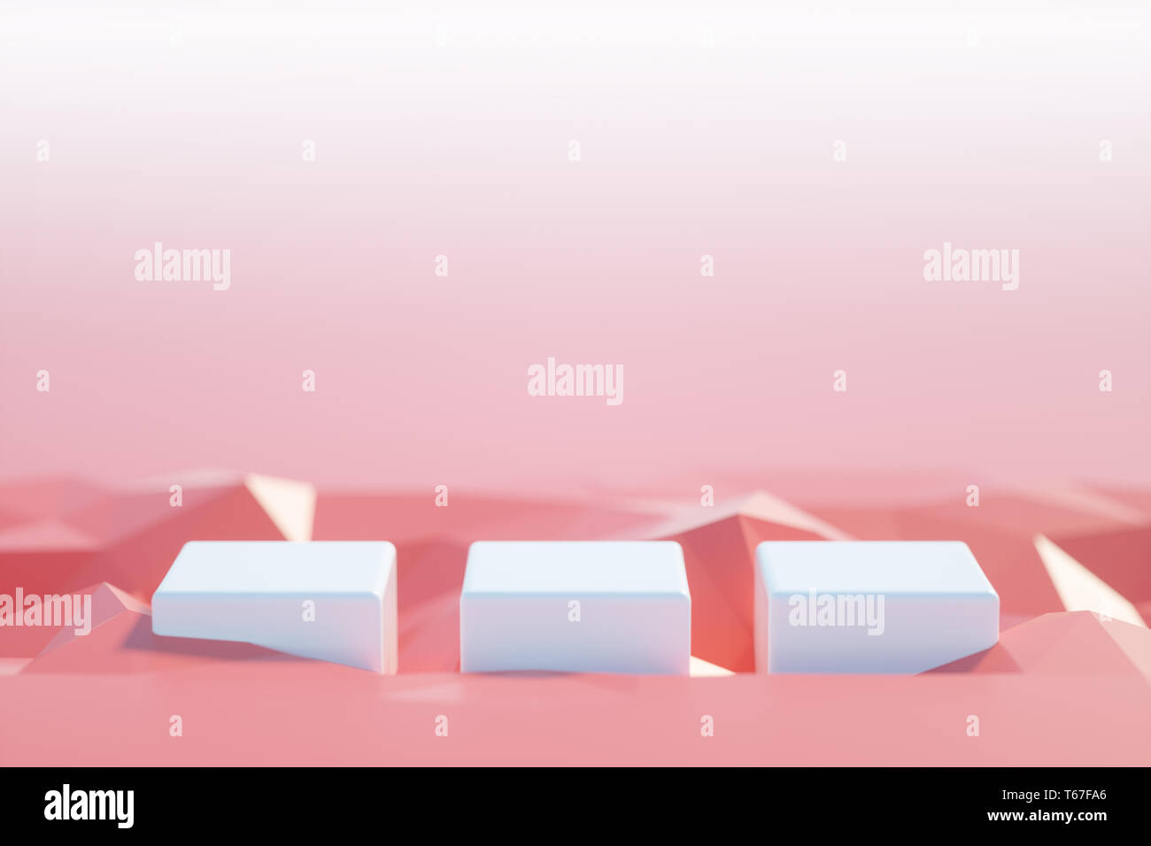 Podium on a geometric background with bokeh effect Stock Photo