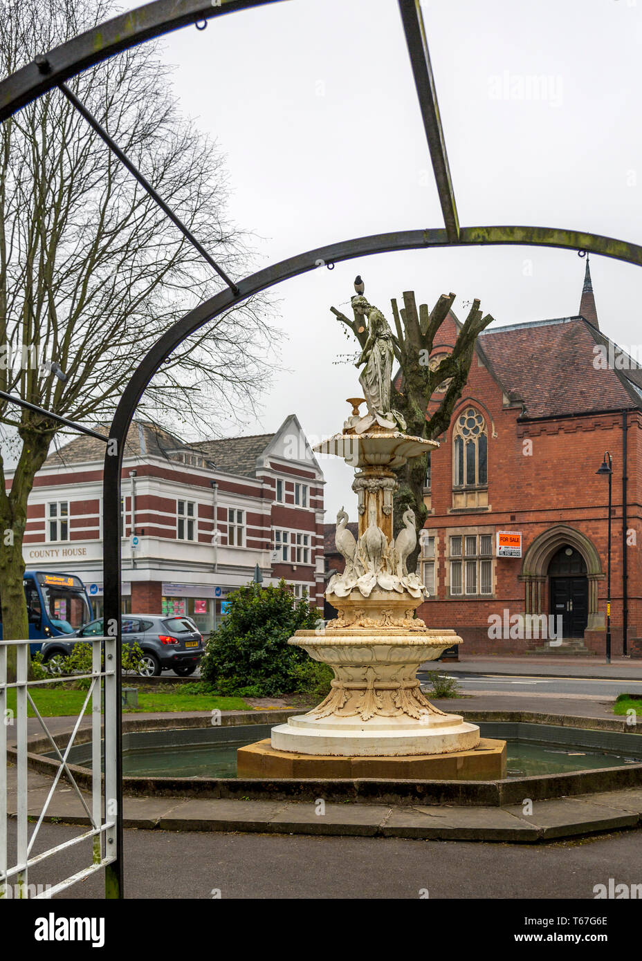 Bartleet Fountain in Redditch Town Centre, Worcestershire, England. Stock Photo