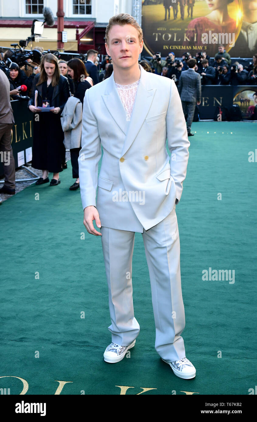 Patrick Gibson attending the UK premiere of Tolkien held at Curzon ...
