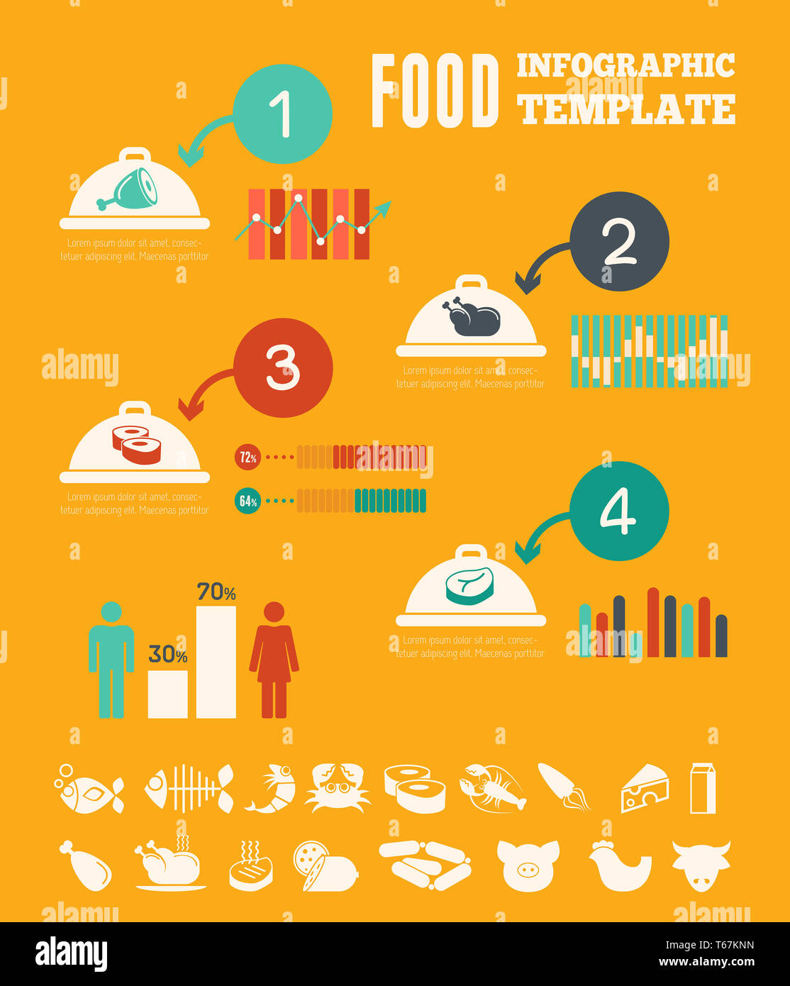Food Infographic Template Stock Photo - Alamy