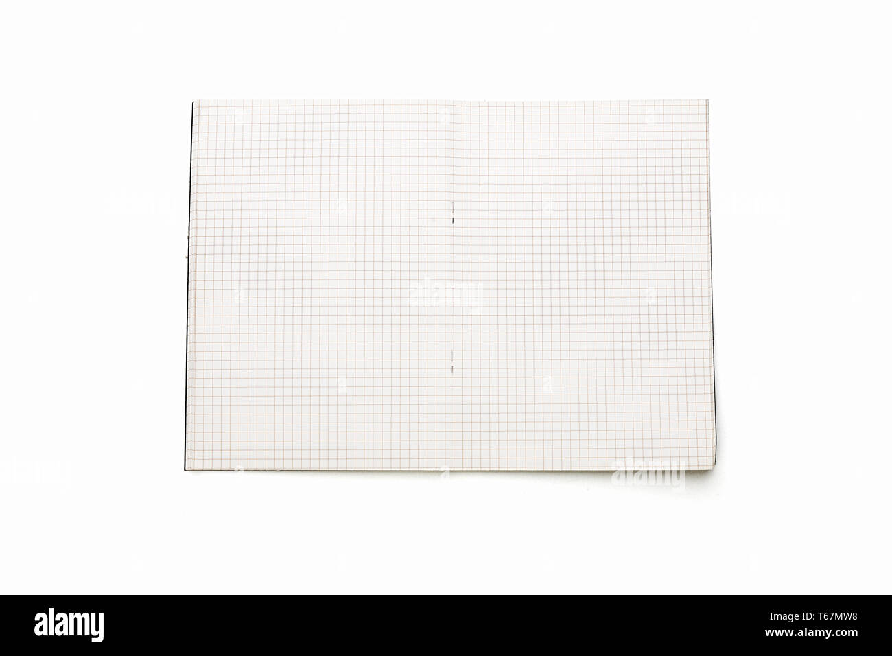 blank open squared text book, isolated on white Stock Photo