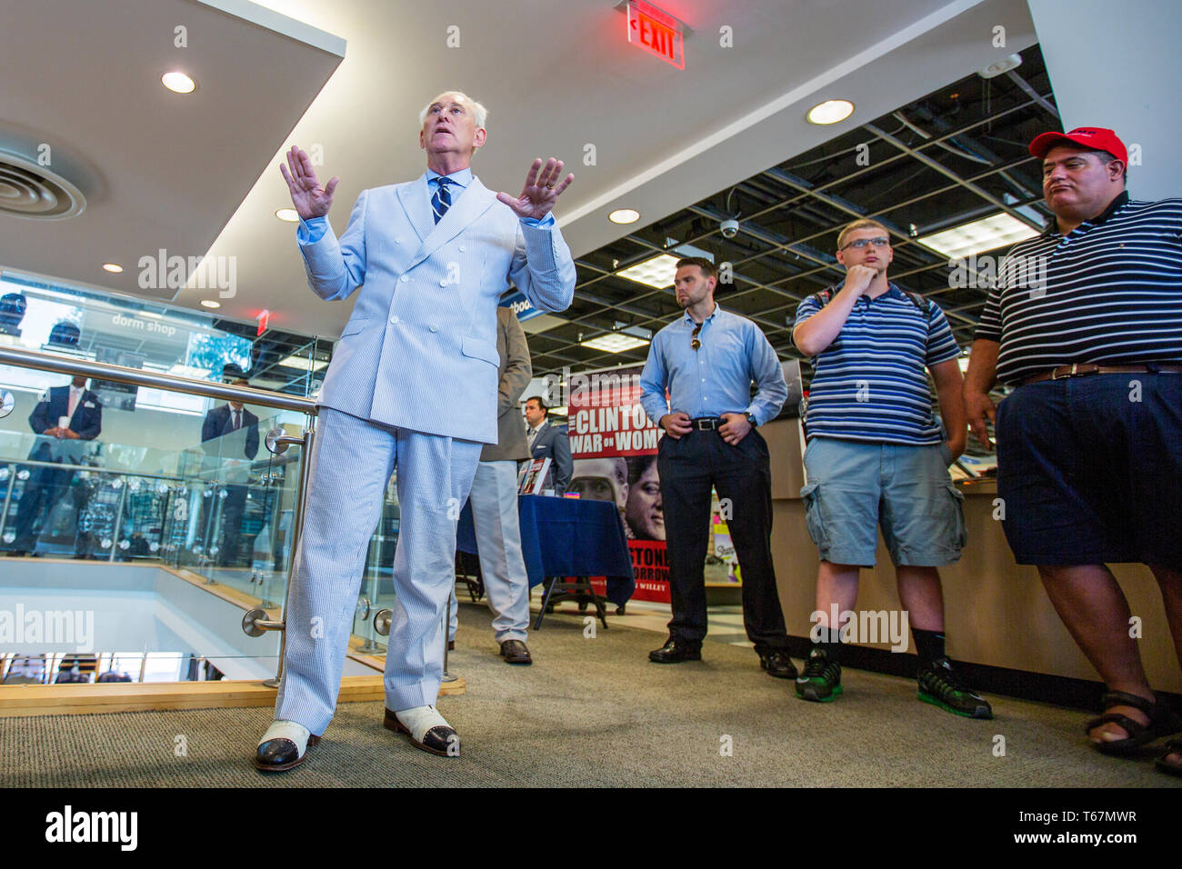 Former adviser to Donald Trump, Roger Stone at a book signing event in Cleveland during the Republican National Convention in 2016. Stock Photo