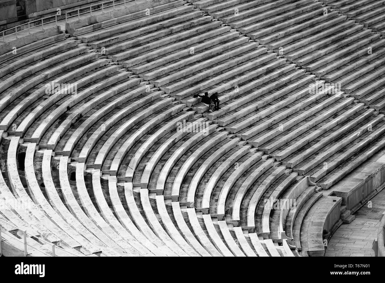 A large stadium seats with few people Stock Photo Alamy