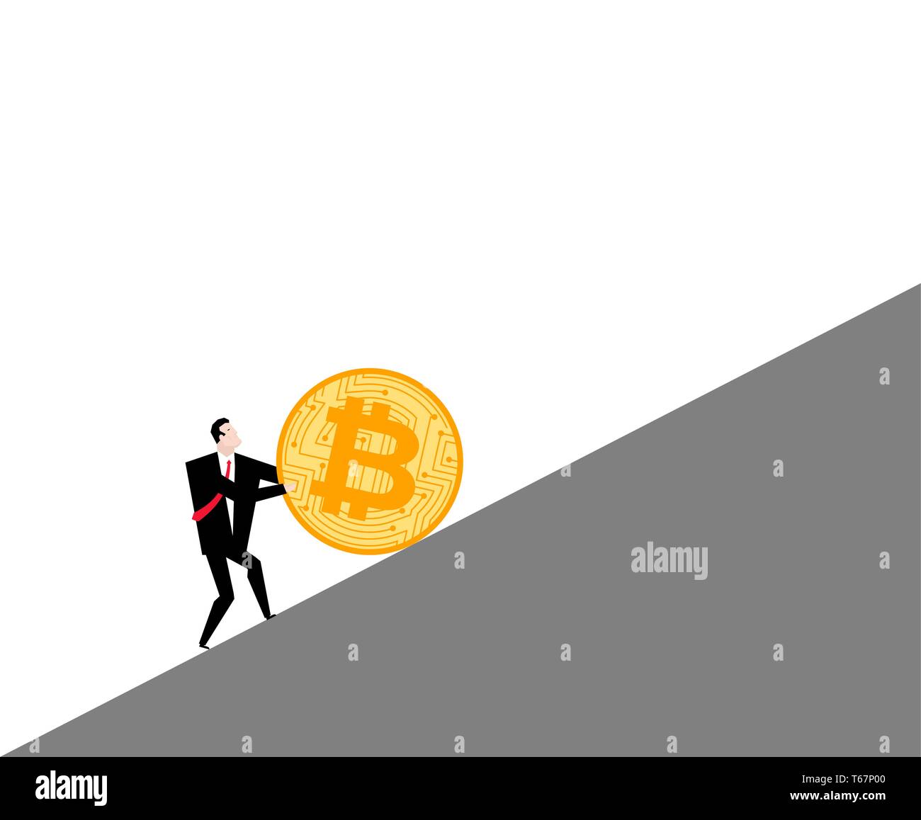 Bitcoin price rising. Businessman pushes coin btc. Cryptocurrency price  increase. Business concept in crypto exchange Stock Vector Image & Art -  Alamy