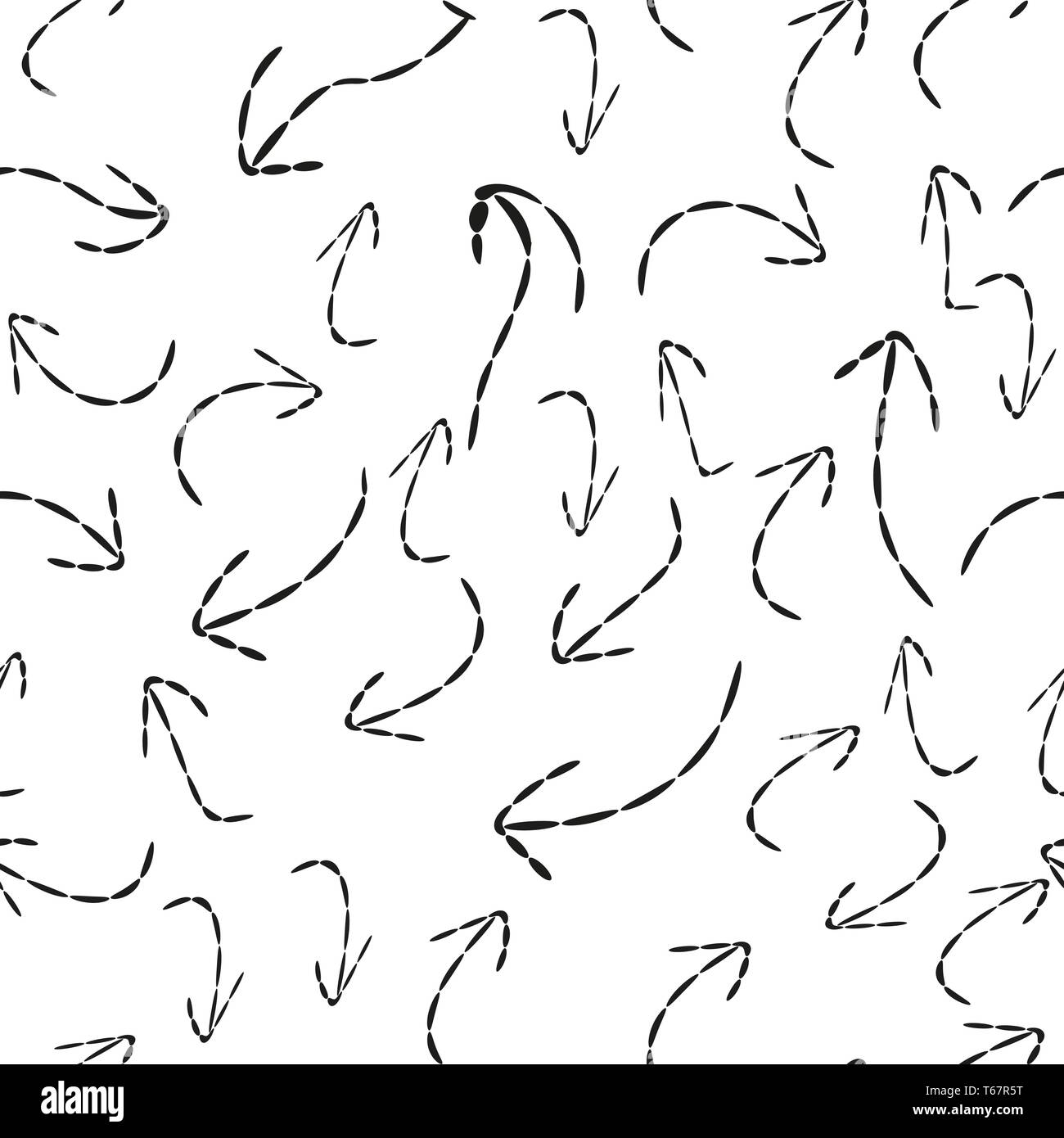 Black arrows. Set of hand drawn icons. Vector illustration isolated on ...
