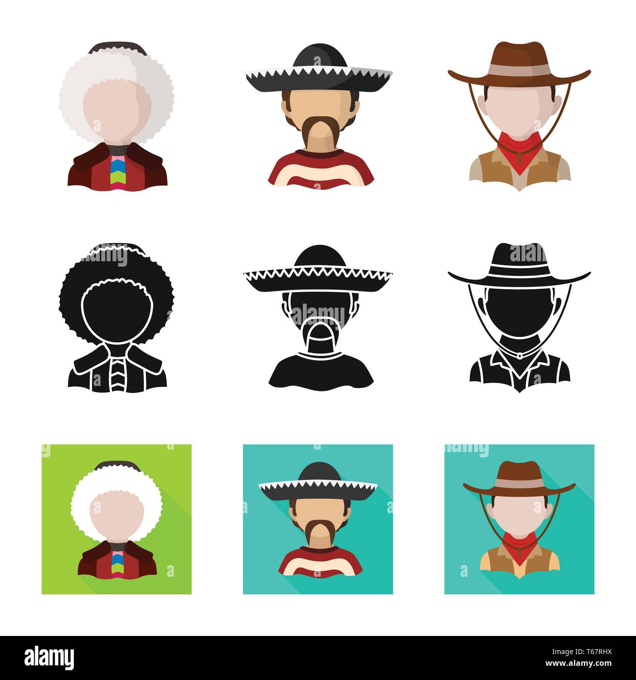 Isolated object of imitator and resident icon. Set of imitator and ...