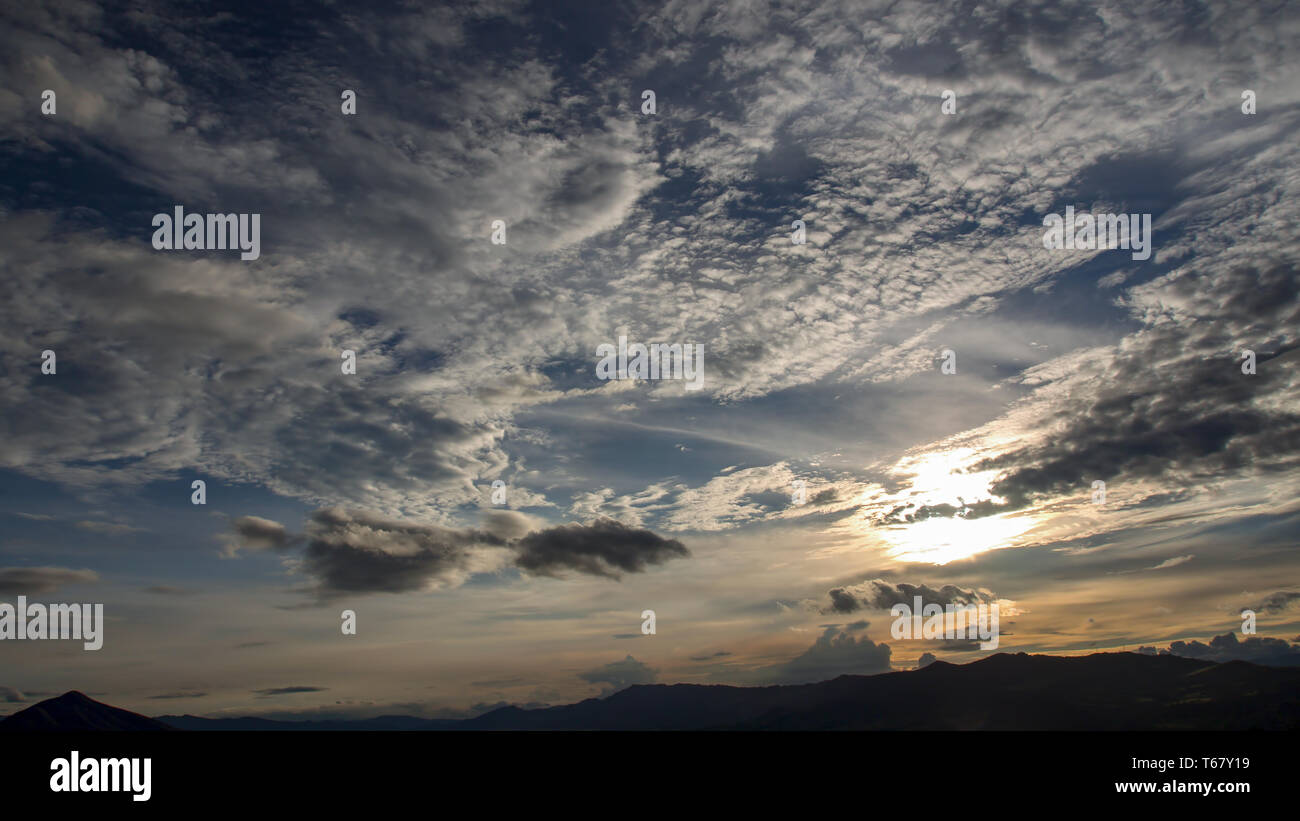 The dramatic and beautiful sunset over the Tomine reservoir in the ...