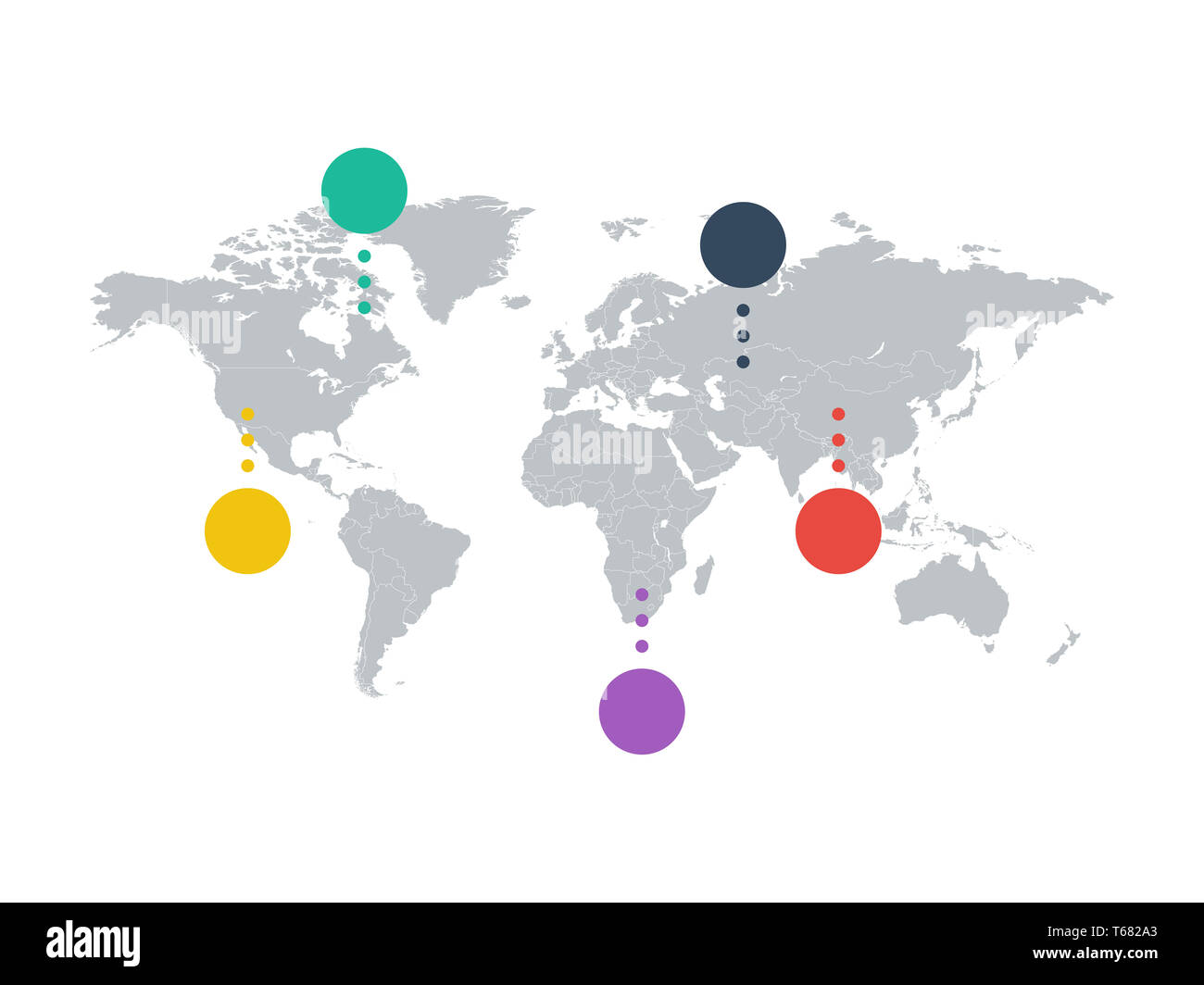 World map infographic pie Cut Out Stock Images & Pictures - Alamy
