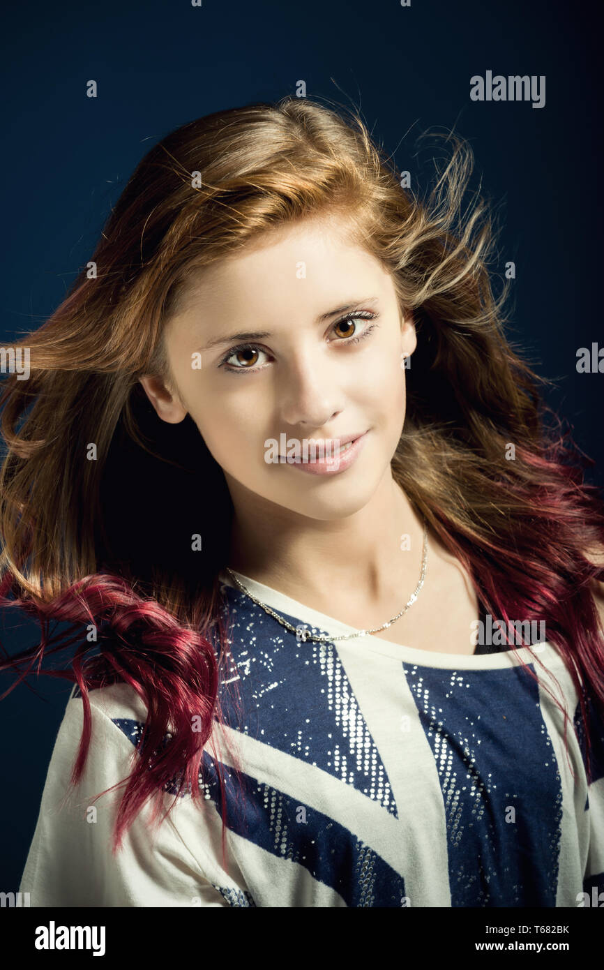 Studio portrait of young beautiful girl Stock Photo - Alamy