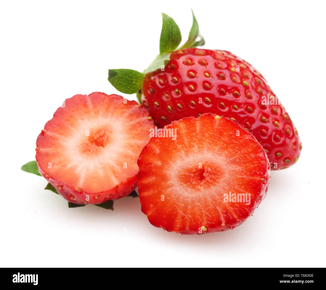 Ripe fresh strawberries on yellow Cut Out Stock Images & Pictures - Alamy