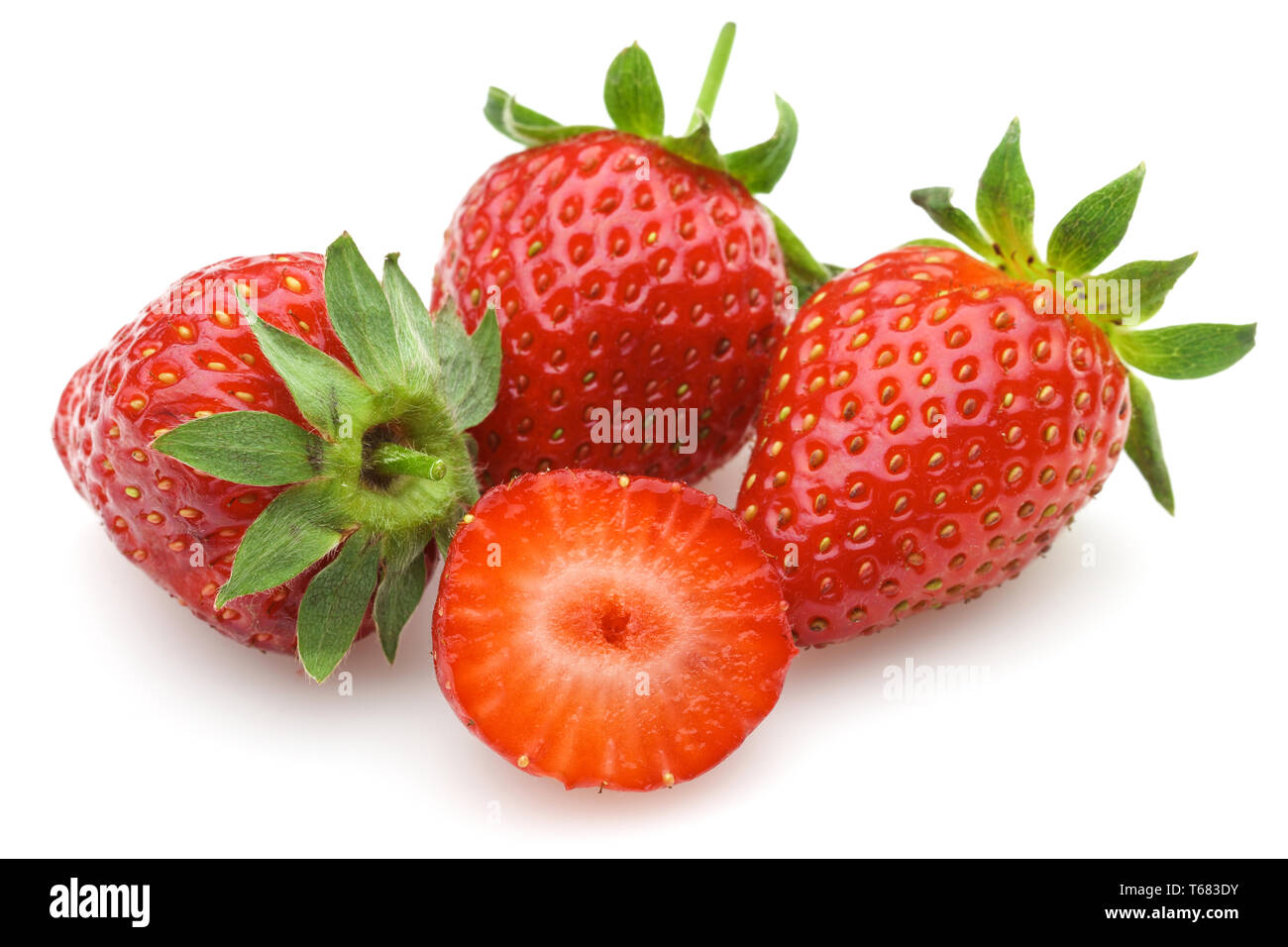 Fresh strawberries isolated on white background Stock Photo - Alamy