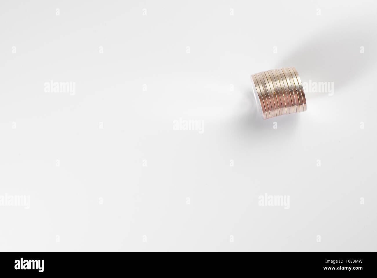Stack of silver coins isolated on white background, industry Stock ...