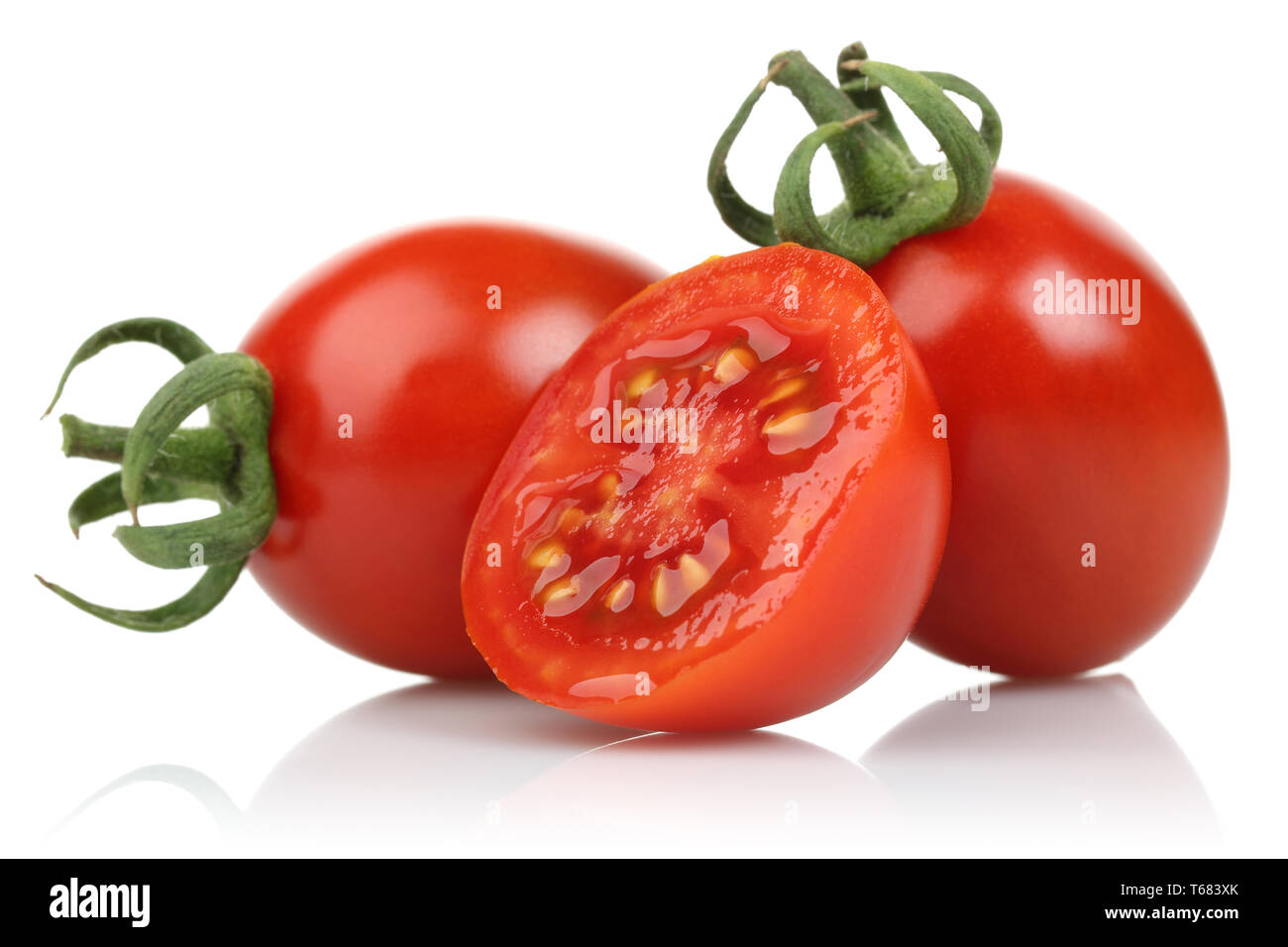 Fresh cherry tomatoes isolated on white background Stock Photo - Alamy