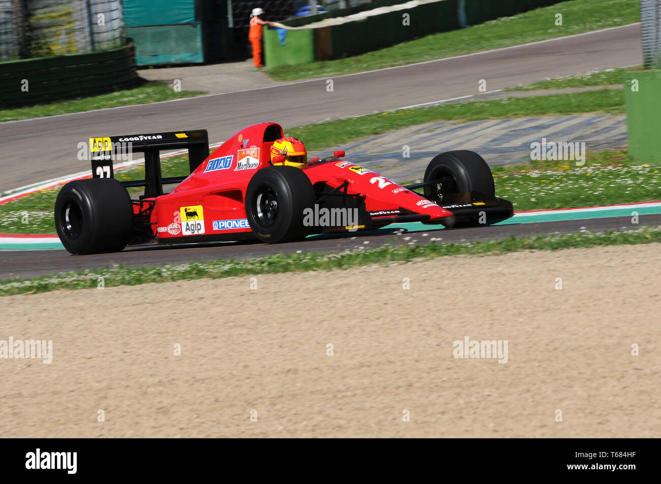 Imola 27 April 19 Historic 1991 F1 Ferrari 642 Ex Alain Prost Jean Alesi In Action During Minardi Historic Day 19 At Imola Circuit In Italy Stock Photo Alamy