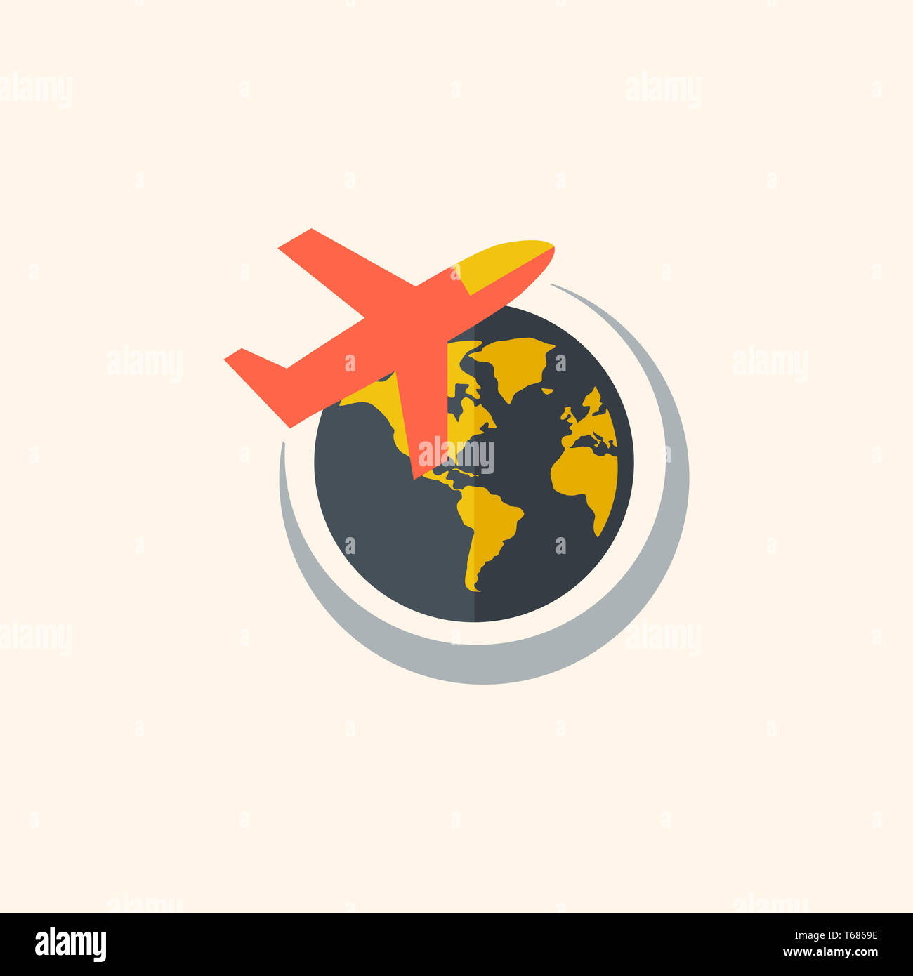 Aircraft. Travel Flat Icon Stock Photo - Alamy