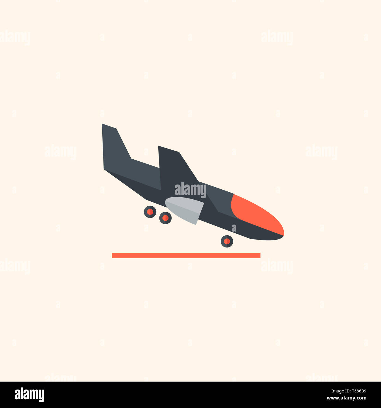 Airplane. Travel Flat Icon Stock Photo - Alamy