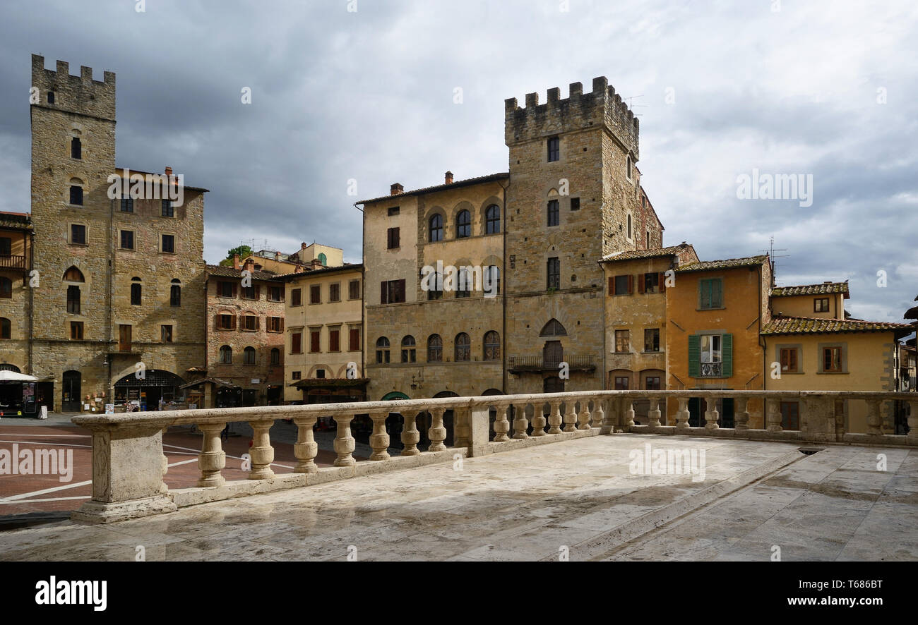 scenic view of Piazza Grande ancient square in the old center of