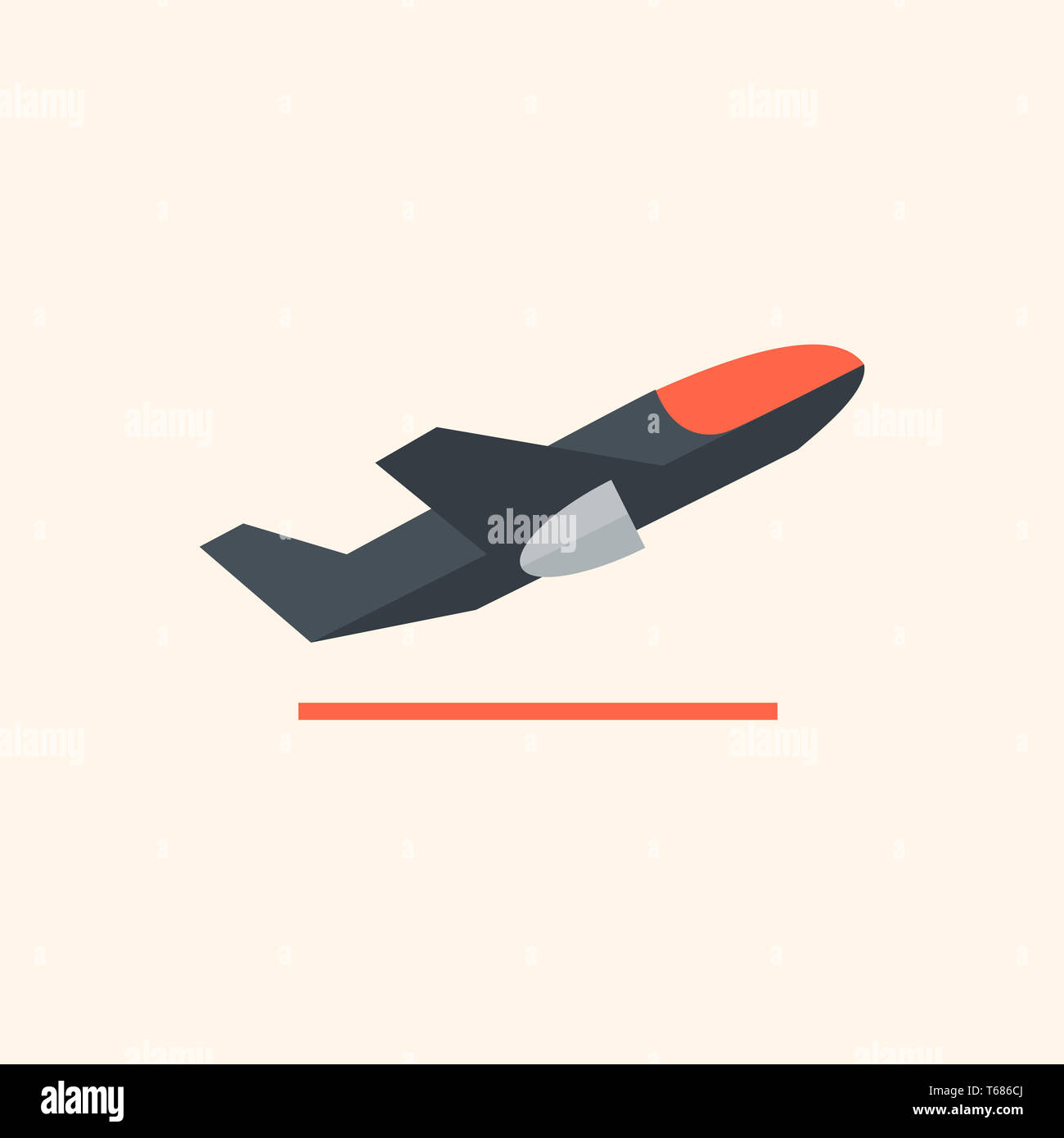 Airplane. Travel Flat Icon Stock Photo - Alamy