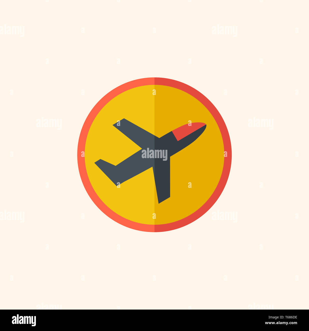 Airplane. Travel Flat Icon Stock Photo - Alamy