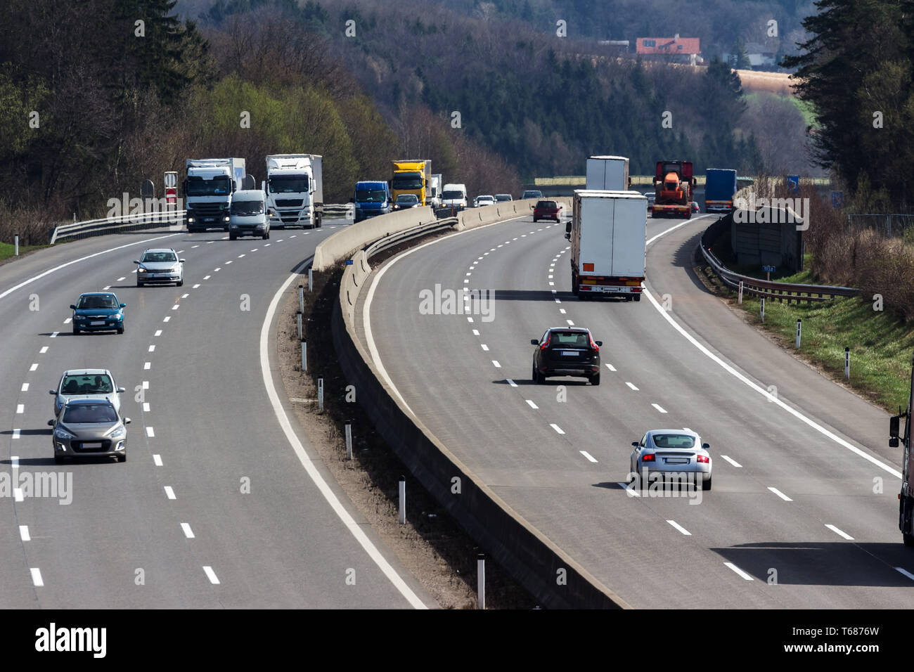 Traffic on a typical German Autobahn, Germany Stock Photo - Alamy