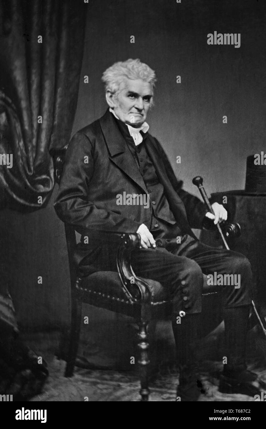 George M. Bibb (1776-1859), American Politician from Kentucky and Seventeenth U.S. Secretary of the Treasury, Seated Portrait, Brady-Handy Collection, late 1850's Stock Photo