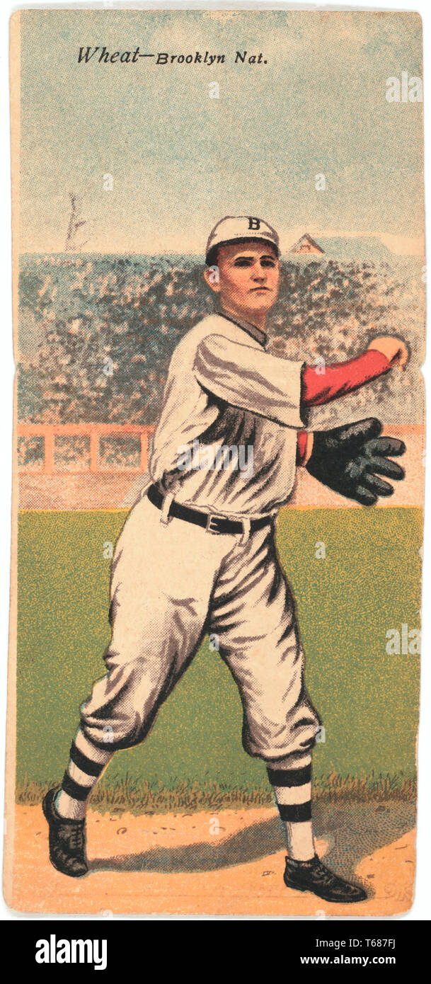 Zack D. Wheat, Brooklyn Dodgers, Baseball Card Portrait, American Tobacco  Company, 1911 Stock Photo
