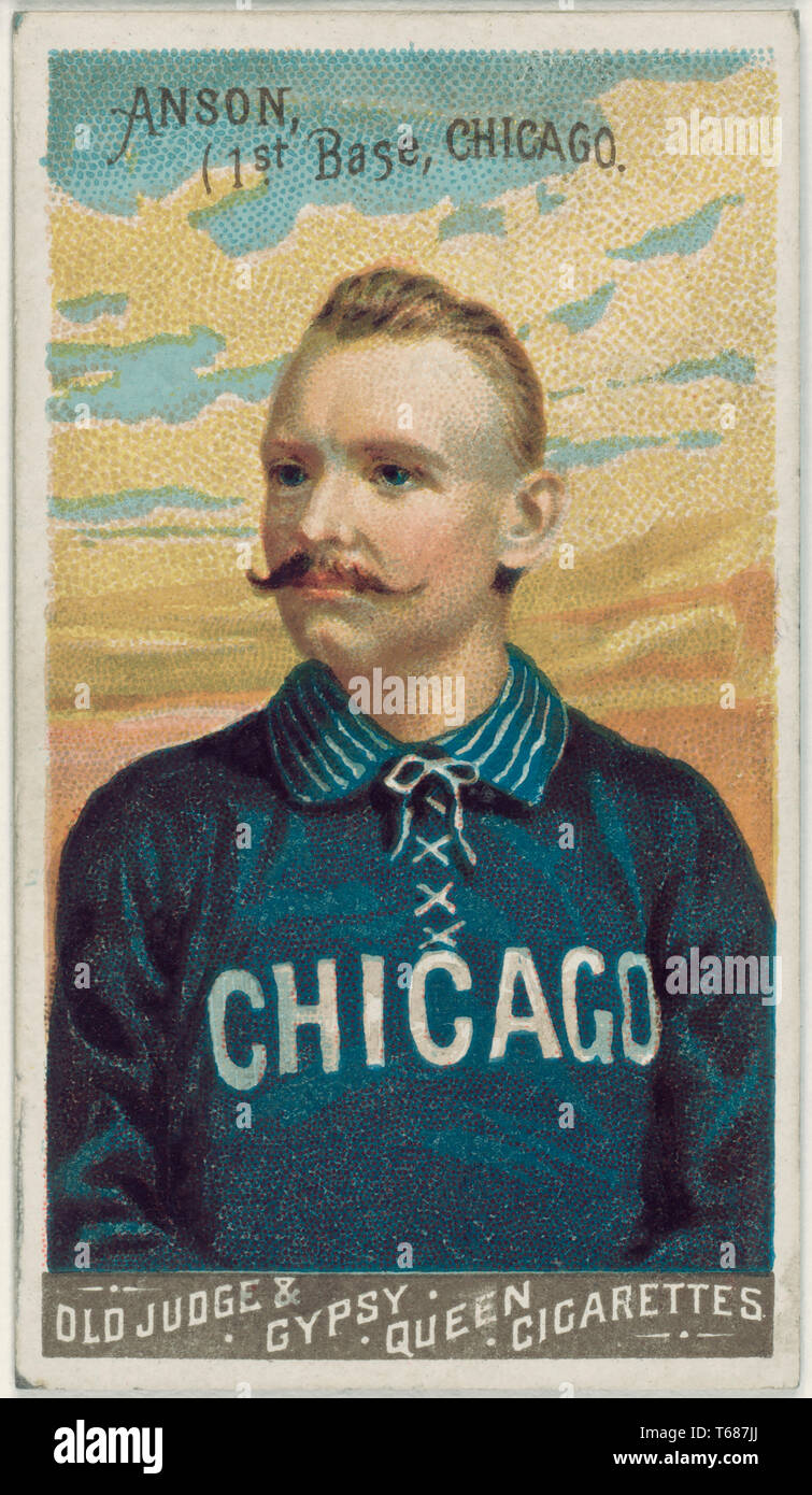 Cap Anson, Chicago White Stockings, Baseball Card Portrait, Goodwin & Co., 1888 Stock Photo