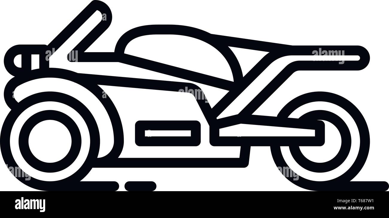This vector image shows a motorcycle icon in glyph style. It is ...