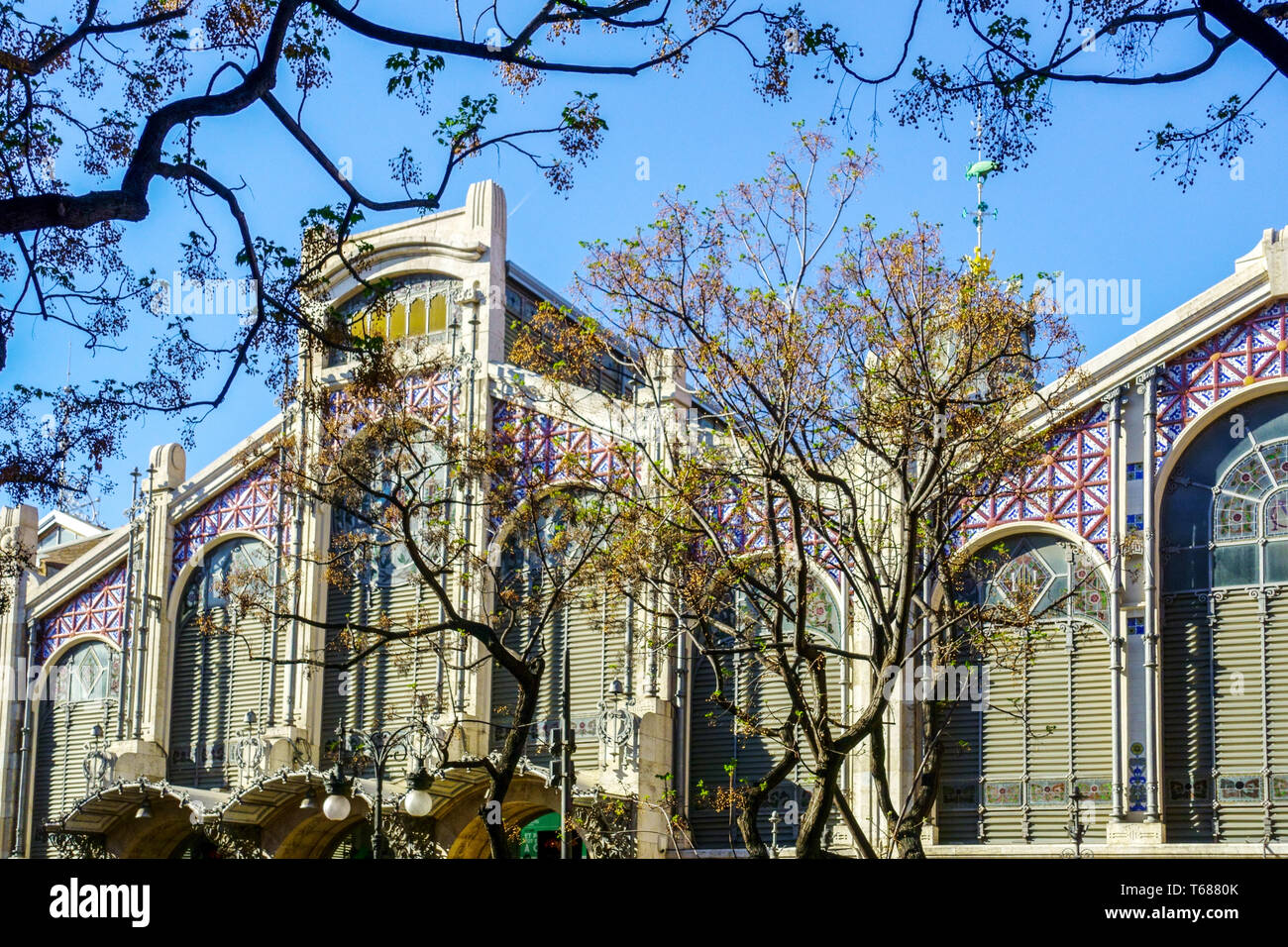 Spain Valencia Mercado Central is built in a modern Valencian Art Nouveau style 1928 Valencia Spain Europe Stock Photo